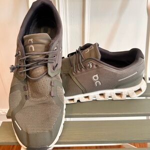 On Clouds Mens olive green shoes